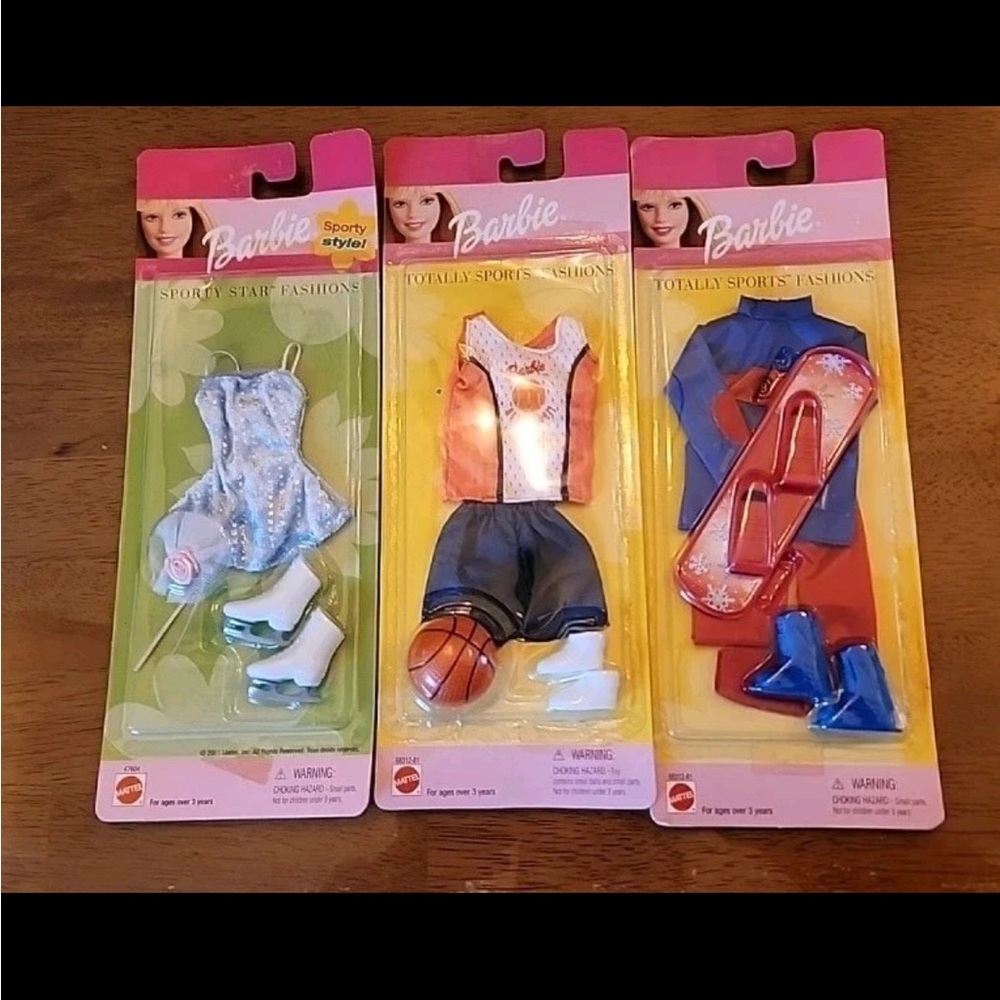 Vintage 1999 Barbie Fashion Outfit Totally Sports Set Lot of 3